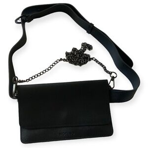 Black Unisex Crossbody or Waist Faux Leather Bag